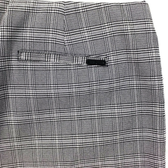 Calvin Klein Black White Plaid Pull-On Flat Front Stretch Ankle Pants Womens 14 - Picture 7 of 13